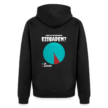 Am Wochenende Eisbaden - Unisex Premium Bio Zip Hoodie - Schwarz - Hinten - Nico (187cm)