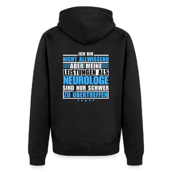 Unübertroffene Leistung als Neurologe - Unisex Premium Bio Zip Hoodie - Schwarz - Hinten - Nico (187cm)