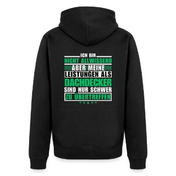 Unrivalled performance as a roofer - Unisex Premium Organic Zip Hoodie - black - Back - Nico (187cm)