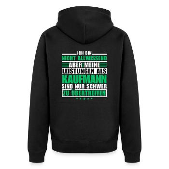 Unsurpassed performance as a businessman - Unisex Premium Organic Zip Hoodie - black - Back - Nico (187cm)