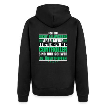 Unmatched performance as a controller - Unisex Premium Organic Zip Hoodie - black - Back - Nico (187cm)
