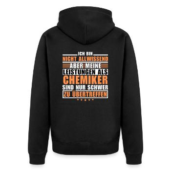 Unübertroffene Leistung als Chemiker - Unisex Premium Bio Zip Hoodie - Schwarz - Hinten - Nico (187cm)