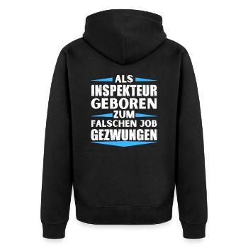 Inspector landed in the wrong job - Unisex Premium Organic Zip Hoodie - black - Back - Nico (187cm)
