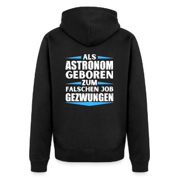 L’astronome s’est trompé de poste - Veste à capuche bio Premium Unisexe - noir - Dos - Nico (187cm)