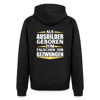 Instructor landed in the wrong job - Unisex Premium Organic Zip Hoodie - black - Back - Nico (187cm)