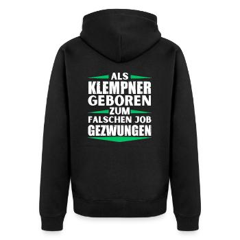 Le plombier a décroché le mauvais emploi - Veste à capuche bio Premium Unisexe - noir - Dos - Nico (187cm)