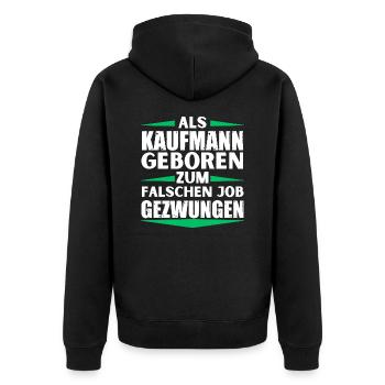 Businessman landed in the wrong job - Unisex Premium Organic Zip Hoodie - black - Back - Nico (187cm)