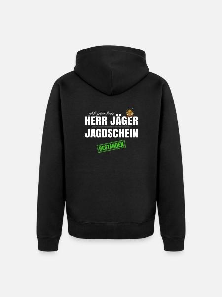 Herr Jäger - Unisex Premium Bio Zip Hoodie - Schwarz