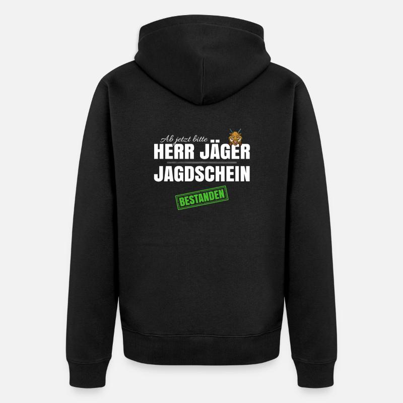 Herr Jäger - Unisex Premium Bio Zip Hoodie - Schwarz