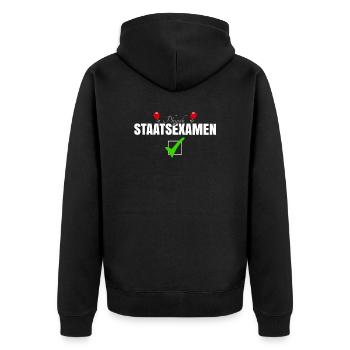 Glückwunsch zum Staatsexamen Physik - Unisex Premium Bio Zip Hoodie - Schwarz - Hinten - Nico (187cm)