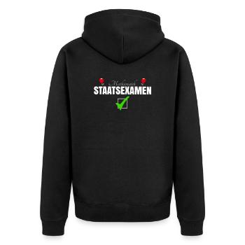 Staatsexamen Mathematik - Unisex Premium Bio Zip Hoodie - Schwarz - Hinten - Nico (187cm)