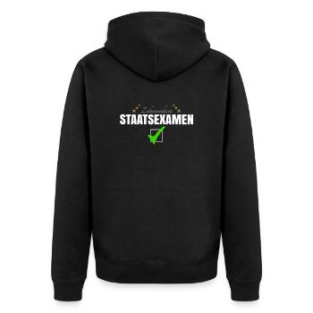 Zahnmedizin Staatsexamen - Unisex Premium Bio Zip Hoodie - Schwarz - Hinten - Nico (187cm)