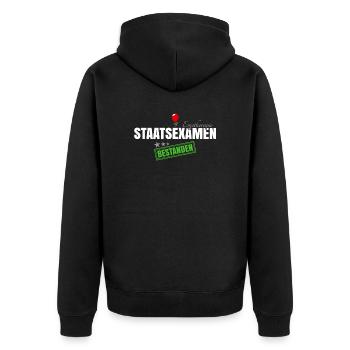 Ergotherapie Staatsexamen - Unisex Premium Bio Zip Hoodie - Schwarz - Hinten - Nico (187cm)