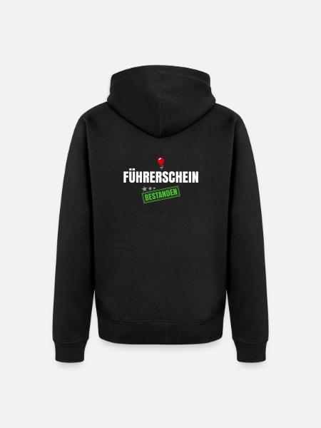 Führerschein Bestanden - Unisex Premium Bio Zip Hoodie - Schwarz