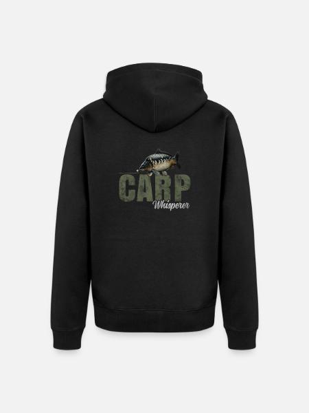 Carp Whisperer - Unisex Premium Bio Zip Hoodie - Schwarz