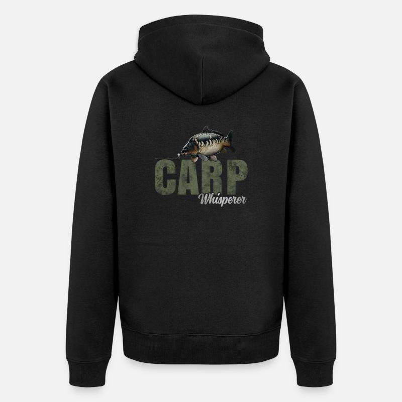 Carp Whisperer - Unisex Premium Bio Zip Hoodie - Schwarz