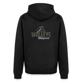Walleye Whisperer - Unisex Premium Organic Zip Hoodie - black - Back - Nico (187cm)