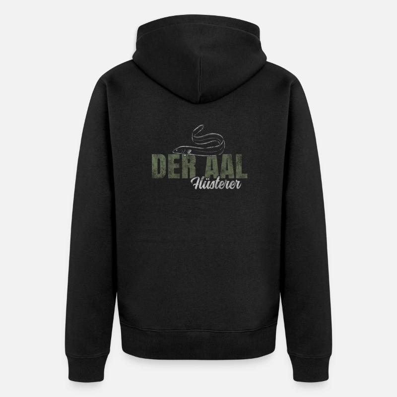 Der Aal Flüsterer - Unisex Premium Bio Zip Hoodie - Schwarz