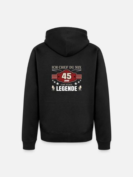 45 Jahre Jubiläum Chef - Unisex Premium Bio Zip Hoodie - Schwarz