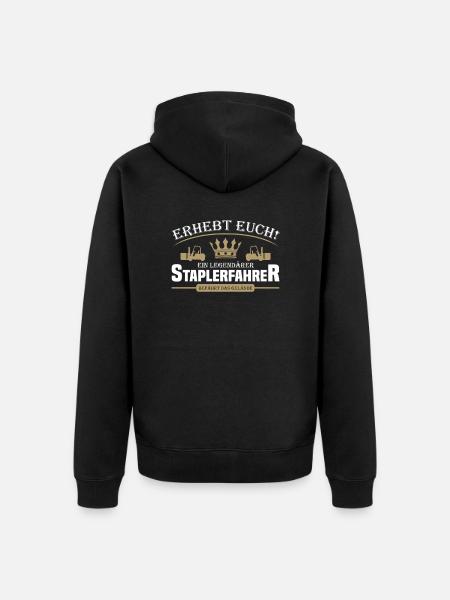 Staplerfahrer - Unisex Premium Bio Zip Hoodie - Schwarz