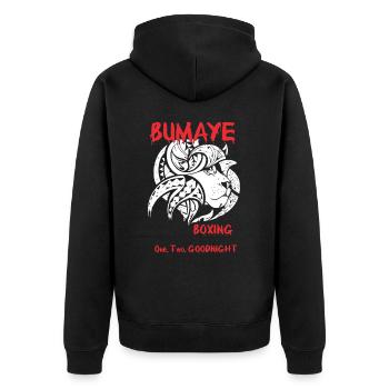 Boxing Bumaye - Unisex Premium Organic Zip Hoodie - black - Back - Nico (187cm)