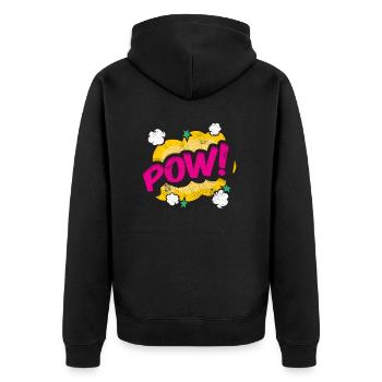 POW COMIC COMICSTYLE CARTOON COMICS CARTOONS MOTIF - Unisex Premium Organic Zip Hoodie - black - Back - Nico (187cm)
