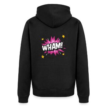 WHAM COMIC COMICSTYLE CARTOON COMICS STYLE MOTIFS - Unisex Premium Organic Zip Hoodie - black - Back - Nico (187cm)