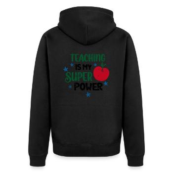 SUPER TEACHER POWER TEACHER POWER DICTONS MOTIF - Veste à capuche bio Premium Unisexe - noir - Dos - Nico (187cm)