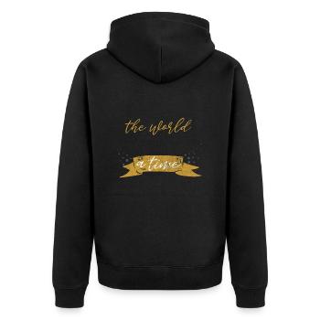 LES ENSEIGNANTS ET LA JOURNÉE MONDIALE DU CHANGEMENT EN DISANT UN CADEAU DE MOTIF - Veste à capuche bio Premium Unisexe - noir - Dos - Nico (187cm)