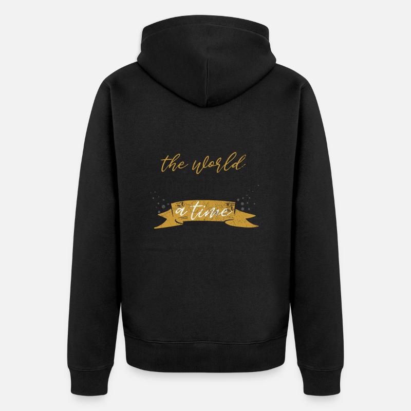 LEHRER ANDER ÄNDERE WELT TAG SPRUCH MOTIV GESCHENK - Unisex Premium Bio Zip Hoodie - Schwarz