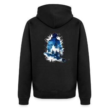 Snow White Snowboarding Design - Snowboard - Unisex Premium Organic Zip Hoodie - black - Back - Nico (187cm)