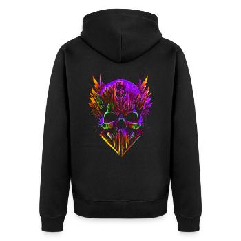 Skull - Unisex Premium Organic Zip Hoodie - black - Back - Nico (187cm)