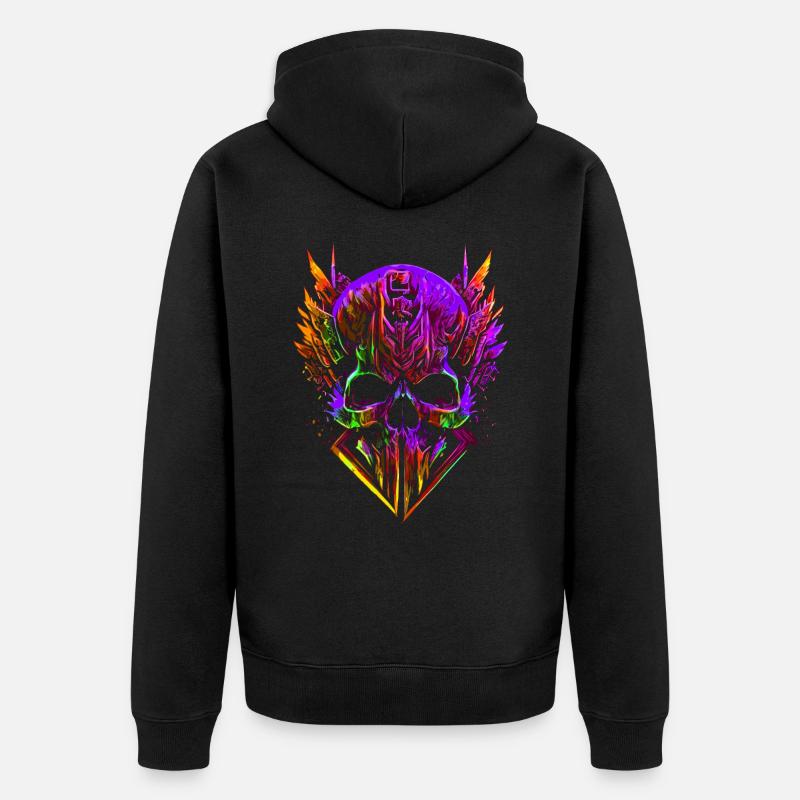 Crâne - Veste à capuche bio Premium Unisexe - noir