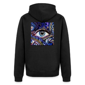 Third Eye Awakening - Unisex Premium Organic Zip Hoodie - black - Back - Nico (187cm)