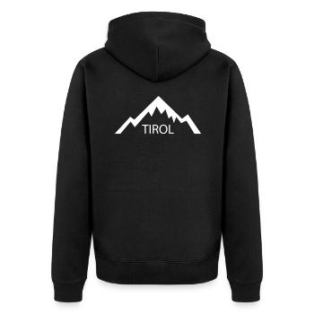 Tirol - Unisex Premium Bio Zip Hoodie - Schwarz - Hinten - Nico (187cm)