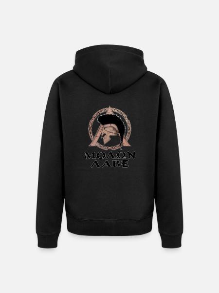 Molon Labe - Unisex Premium Organic Zip Hoodie - black