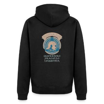 SPQR Römischer Legionär - Unisex Premium Bio Zip Hoodie - Schwarz - Hinten - Nico (187cm)