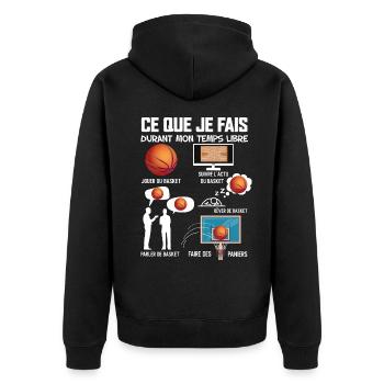 Basketteur Cadeau Basketball Humour Temps Libre - Veste à capuche bio Premium Unisexe - noir - Dos - Nico (187cm)