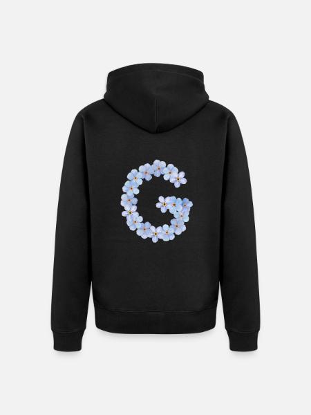 Letter G - Unisex Premium Organic Zip Hoodie - black