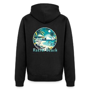 Reethi Beach Maldives Sunset - Unisex Premium Organic Zip Hoodie - black - Back - Nico (187cm)