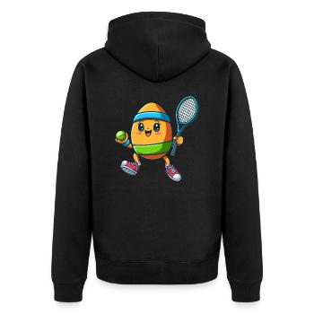 Easter Egg Tennis, Tennis Player Easter Festival - Unisex Premium Organic Zip Hoodie - black - Back - Nico (187cm)