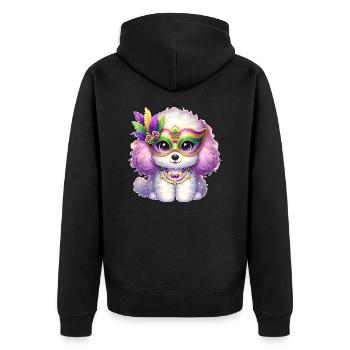 Conception de caniche Mardi Gras - Veste à capuche bio Premium Unisexe - noir - Dos - Nico (187cm)