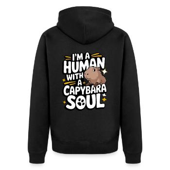 Capybara Capybara Animal rongeur - Veste à capuche bio Premium Unisexe - noir - Dos - Nico (187cm)