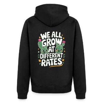 Cactus Cacti Desert Plant - Unisex Premium Organic Zip Hoodie - black - Back - Nico (187cm)