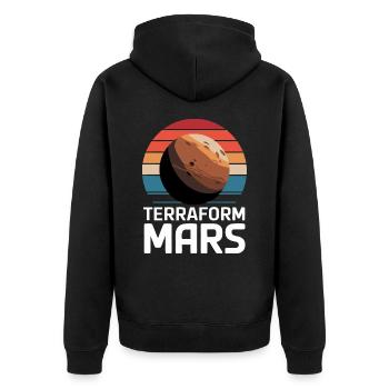 Mars Planète Planète Système Solaire - Veste à capuche bio Premium Unisexe - noir - Dos - Nico (187cm)
