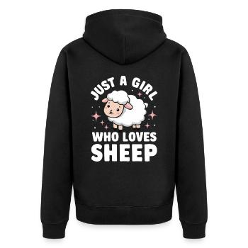 Sheep Sheep Farmer Lamb Farmer - Unisex Premium Organic Zip Hoodie - black - Back - Nico (187cm)