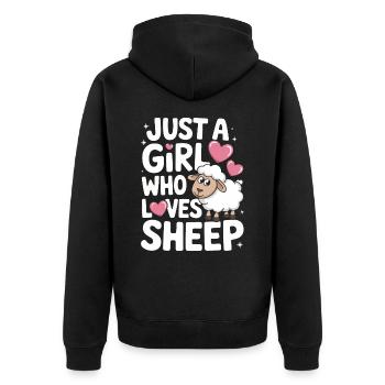 Sheep Sheep Farmer Lamb Farmer - Unisex Premium Organic Zip Hoodie - black - Back - Nico (187cm)