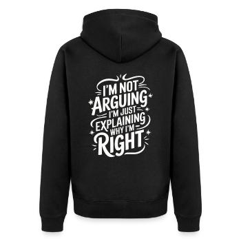 Frau Ehefrau Partnerin Familie Verheiratet - Unisex Premium Bio Zip Hoodie - Schwarz - Hinten - Nico (187cm)
