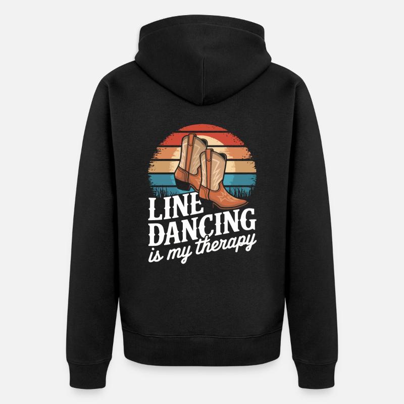 Line Dancing Dancing Dancers - Unisex Premium Organic Zip Hoodie - black