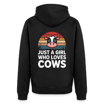 Éleveur de vaches Ferme Éleveur de vaches - Veste à capuche bio Premium Unisexe - noir - Dos - Nico (187cm)